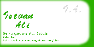istvan ali business card